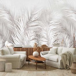 Fehér pálmalevelek fotótapéta 368x280cm