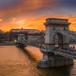 Naplemente a lánchídnál fotótapéta 368x280cm