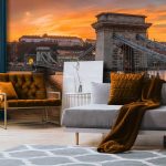 Naplemente a lánchídnál fotótapéta 416x290cm