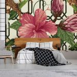 Absztrakt óriás virág és leopárd mintás fotótapéta 368x280cm