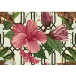 Absztrakt óriás virág és leopárd mintás fotótapéta 416x254cm