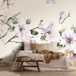 Elegáns magnólia virágmintás fotótapéta 254x184cm