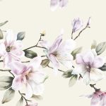 Elegáns magnólia virágmintás fotótapéta 208x146cm