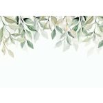 Akvarell zöld függő levélmintás fotótapéta 312x219cm