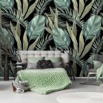 Trópusi zöld levél mintás fotótapéta 254x184cm