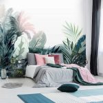 Trópusi levél és pálmafa mintás fotótapéta 368x254cm