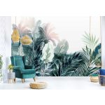 Trópusi levél és pálmafa mintás fotótapéta 416x254cm