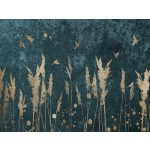 Smaragdzöld arany levél és madár mintás fotótapéta 520x318cm