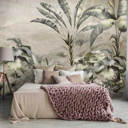 Trópusi banánlevél mintás fotótapéta 368x254cm