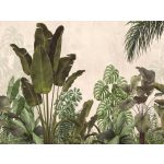 Zöld trópusi levél mintás fotótapéta 368x254cm