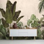 Zöld trópusi levél mintás fotótapéta 104x70,5cm