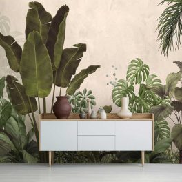 Zöld trópusi levél mintás fotótapéta 104x70,5cm