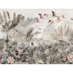 Trópusi dzsungel és flamingó mintás fotótapéta 152,5x104cm