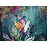 Színes trópusi pálmaleves fotótapéta 368x254cm