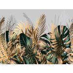 Trópusi arany és zöld levélmintás fotótapéta 416x290cm