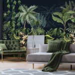 Zöld trópusi dzsungel mintás fotótapéta 368x254cm