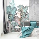 Trendi színes levélmintás fotótapéta