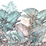 Trendi színes levélmintás fotótapéta