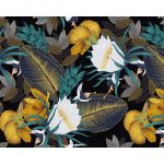 Modern levél és virágmintás fotótapéta 460x300cm