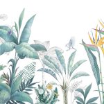 Zsenge zöld trópusi levél mintás fotótapéta 312x219cm