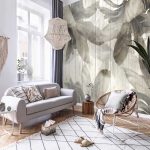 Falpanel hatású levélmintával fotótapéta 368x254cm