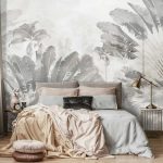 Vintage hangulatú banánlevél mintás fotótapéta 368x280cm