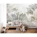 Vintage hangulatú banánlevél mintás fotótapéta 368x280cm