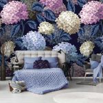 Színes hortenzia mintás vlies fotótapéta 254x184cm
