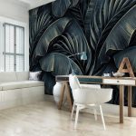 Óriás pálma és banánlevél mintás fotótapéta 460x300cm