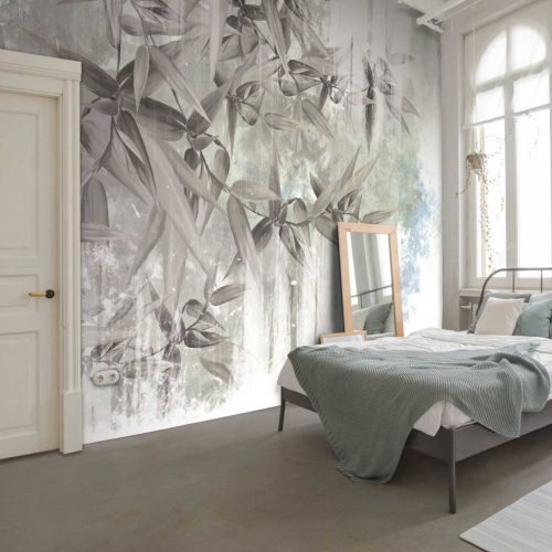 Vintage bambuszlevél mintás fotótapéta 368x254cm
