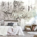 Vintage bambuszlevél mintás fotótapéta 250x175cm