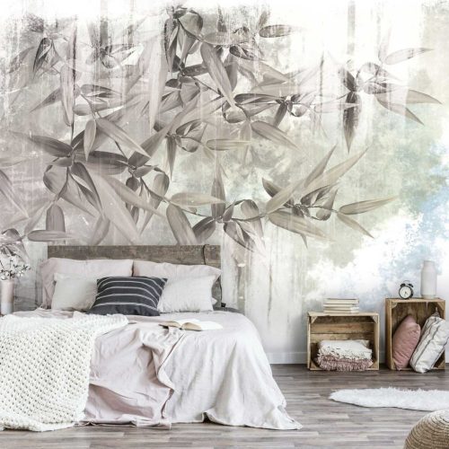 Vintage bambuszlevél mintás fotótapéta 250x175cm