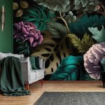 Modern botanikus kert mintás fotótapéta 208x146cm