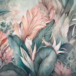 Színes botanikus kert mintás fotótapéta 208x146cm