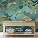 Hullámzó levélmintás fotótapéta 368x254cm