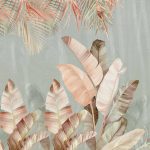 Bézs banánlevél mintás fotótapéta 208x146cm