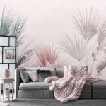 Púder pálmalevél mintás fotótapéta 368x254cm