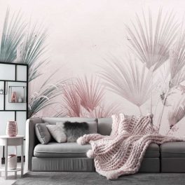 Púder pálmalevél mintás fotótapéta 368x254cm