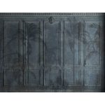 Sötétzöld kazettás falon pálmafa mintás fotótapéta 416x290cm