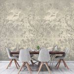 Keleties hangulatú botanikus kert sziluett mintás fotótapéta 520x318cm