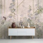 Kis majom és trópusi virág mintás fotótapéta 416x290cm