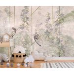 Kis majom és trópusi virág mintás fotótapéta 416x290cm