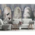 Árkádsor a trópusokon mintás fotótapéta 208x146cm