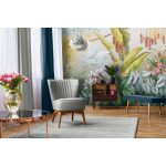 Trópusi levél virág és madár mintás fotótapéta 152,5x104cm