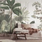 Kazettás fal trópusi erdőmintával fotótapéta 368x280cm