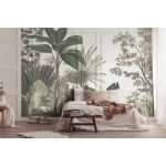 Kazettás fal trópusi erdőmintával fotótapéta 368x254cm