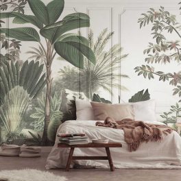 Kazettás fal trópusi erdőmintával fotótapéta 520x318cm
