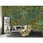 Zölderdő és levélmintás fotótapéta 152,5x104cm