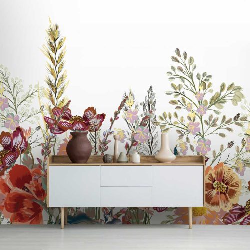 Színes mezei virágmintás fotótapéta 368x254cm