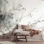 Virágos faág mintás fotótapéta 368x254cm